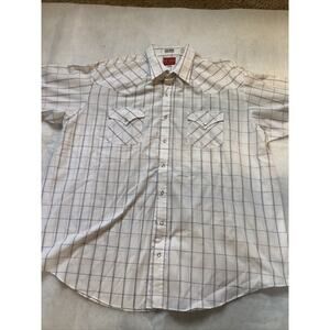 Plains Western Wear Men’s Shirt Pearl Snap Buttons Short Sleeve Big Man Size 2X